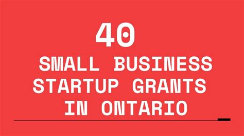 grants for startups ontario